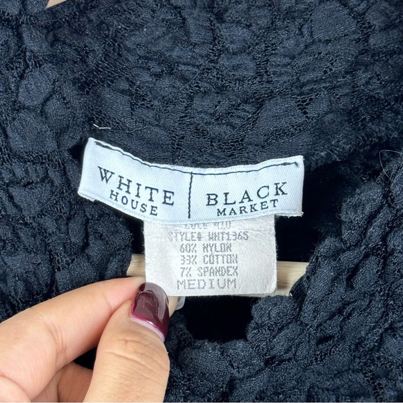 White House Black Market Lace Mock Neck Vintage Top Y2K Size Medium - Picture 5 of 5